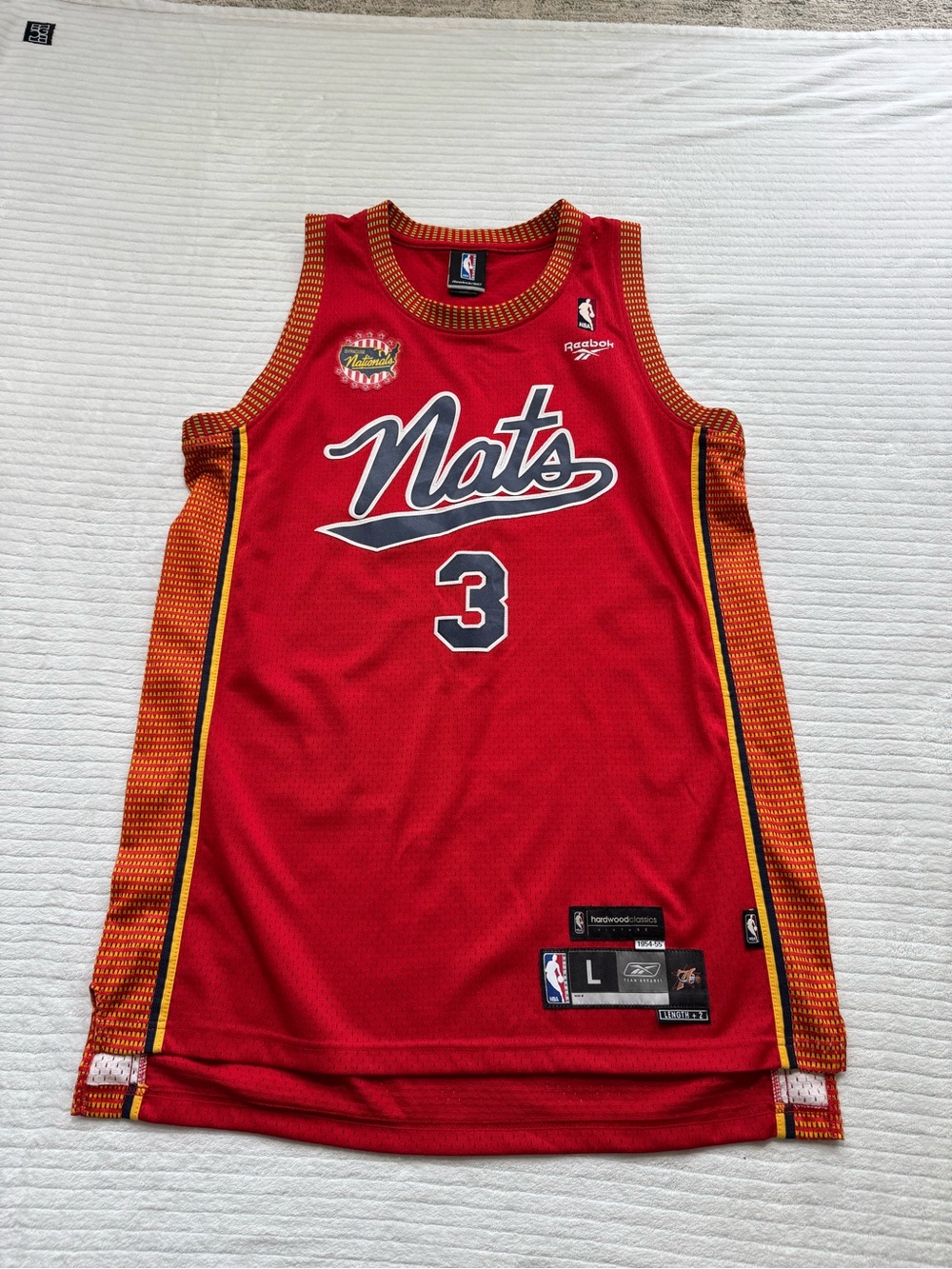 Reebok Red Nats #3 Basketball Jersey